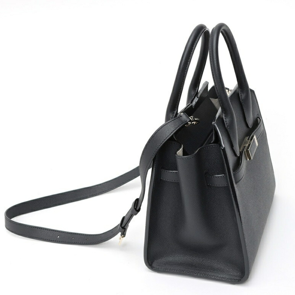 Valextra 2-Handle Milano Bag Mini Shoulder Bag, Soft Calfskin, Black - Picture 2 of 9